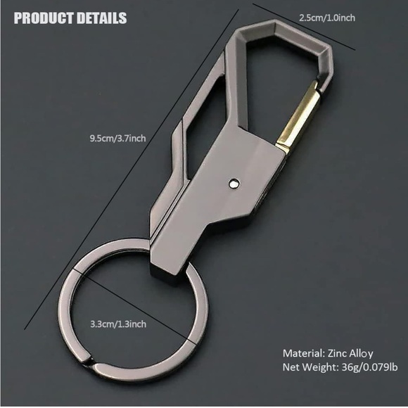 Car Key Chain Key Ring Business Keychain for Men, Black - Picture 7 of 9